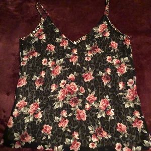 Reversible tank top leopard / rose WHBM size XS